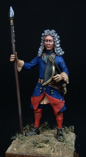 CHM-54091(M). Шведский офицер армейских пехотных полков, 1700-21 гг. (3 варианта голов, 2 варианта офицерских знаков). 54 мм. Материал – белый металл