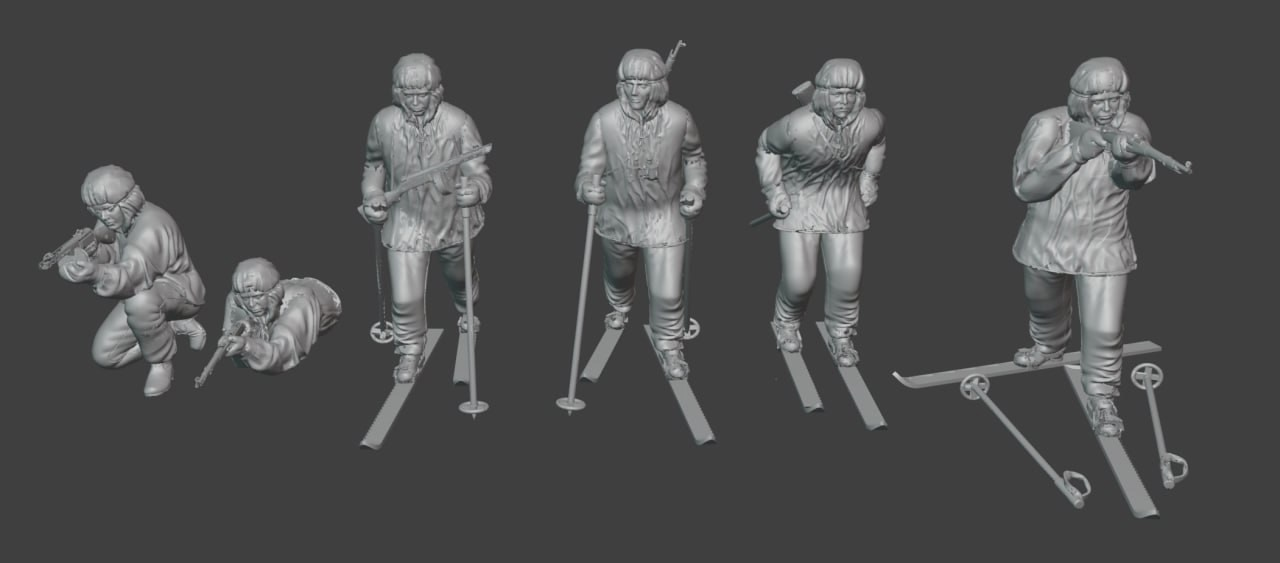 HE-72145 Миниатюра лыжники Hobby Expert