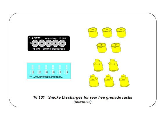 ABR-16-101  Дополнения для  Smoke Discharges for rear five grenade racks универсальный набор 1/16