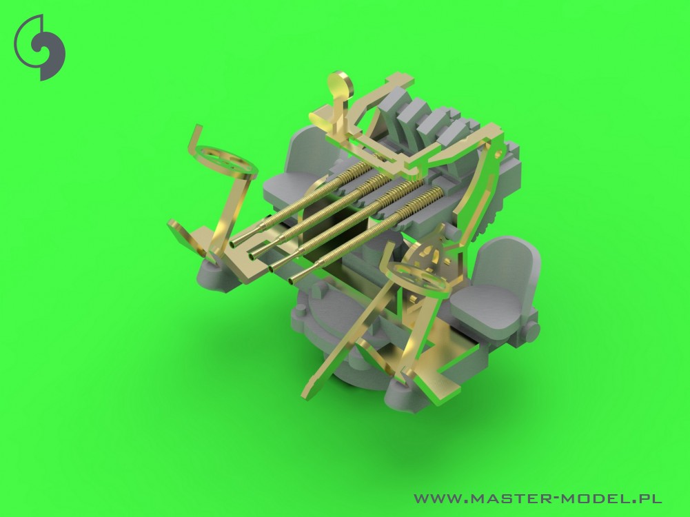 SM-350-104 French Quad Mount Hotchkiss 13,2 мм / 76 (0,52 дюйма) Модель 1929 - (смола, полиэтилен и токарные детали) - (4 шт.)