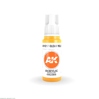 AK11217 Краска акриловая Clear Yellow 17ml