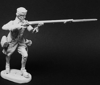 CHM-54049(M). Шведский мушкетер пехотных полков ведущий стрельбу, 1700-21 гг. 54 мм. Материал - белый металл.
