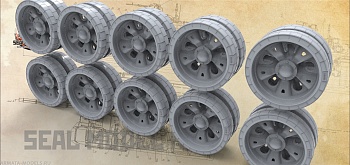 smk35014 Высокодетализированные катки для танка Т-62  без износа (Не для свободной продажи)