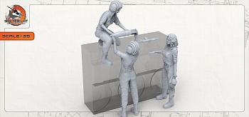 smk35011 девушки-танкистки РФ (3 фигуры) (Не для свободной продажи)