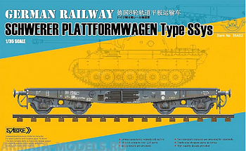 35A02 Сборная модель платформы 1/35 German Railway SCHWERER PLATTFORMWAGEN Type Ssys ( Standard Edition )