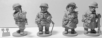 CHM-50.21. Шаржевая миниатюра. WW2: Германская Армия (Вермахт №2). В комплекте 4 фигуры. 50 мм. Материал - смола.