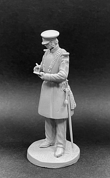 CHM-54331(M). Обер-офицер Лейб-Гвардии саперного батальона в кирасе для саперных работ, Россия 1815-16 гг. 54 мм. Материал - белый металл.