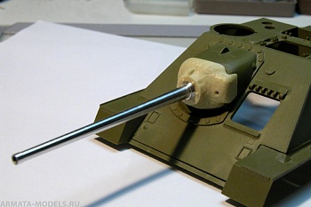 3543-2MP 85 мм ствол Д-5С с бронемаской. СУ-85 Tamiya №3572