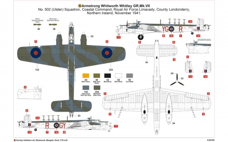 A09009 Самолет Armstrong Whitworth Whitley Mk.VII Airfix