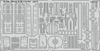 48799 Фототравление  Mirage F.1B exterior For Kitty Hawk  kit